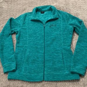 Paris Eiffel Tower Zip Up Jacket Greenish Blue M